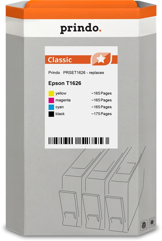 Prindo Classic Multipack kompatibel mit Epson 16 Multipack Schwarz/Cyan/Magenta/Gelb