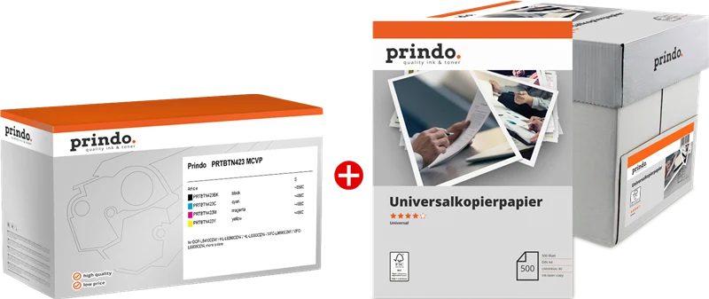 Prindo Classic XL Value Pack kompatibel mit Brother TN-423 Schwarz/Cyan/Magenta/Gelb