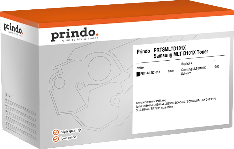 Prindo Classic Toner kompatibel mit Samsung MLT-D101X Schwarz