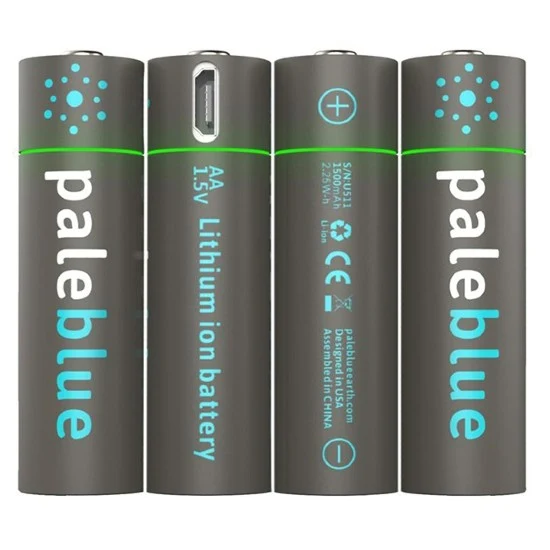 Pale Blue 4x AAA Lithium 1,5V-Akku mit USB-C
