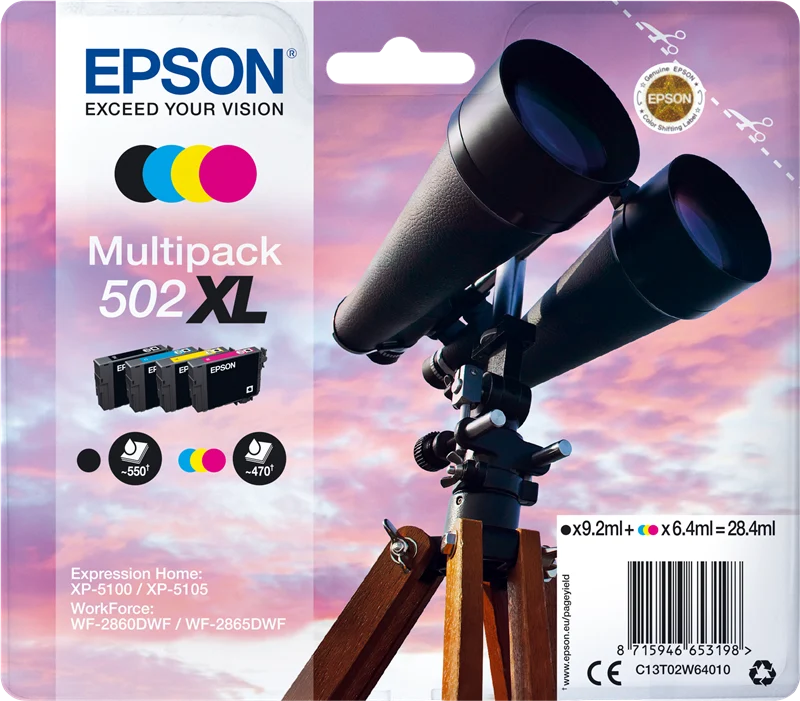 Epson 502XL Multipack Schwarz/Cyan/Magenta/Gelb