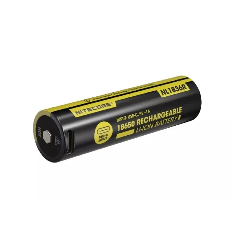 Nitecore NL1836R Li-Ionen-Akku mit integriertem USB-C-Ladeanschluss, 3,6 V, 3600 mAh