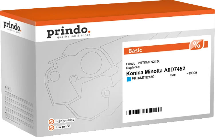 Prindo Basic Toner kompatibel mit Konica Minolta A0D7452 Cyan