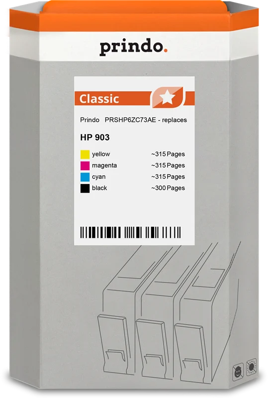 Prindo Classic Multipack kompatibel mit HP 903 Multipack Schwarz/Cyan/Magenta/Gelb