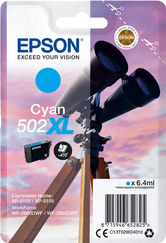 Epson 502XL Cyan Druckerpatrone C13T02W24010