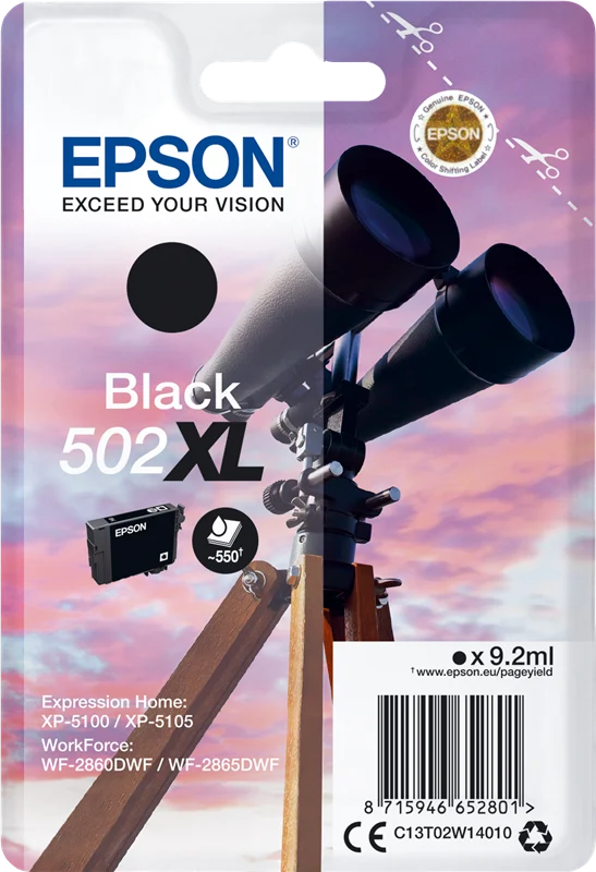 Epson 502XL Schwarz Druckerpatrone C13T02W14010