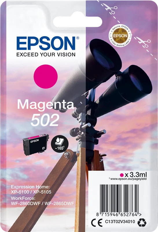 Epson 502 Magenta Druckerpatrone C13T02V34010