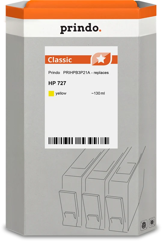 Prindo Classic Druckerpatrone kompatibel mit HP 727 Gelb