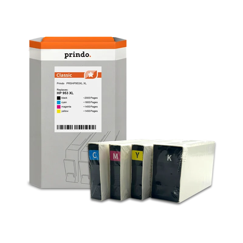 Prindo Classic XL Multipack kompatibel mit HP 953 XL Multipack Schwarz/Cyan/Magenta/Gelb