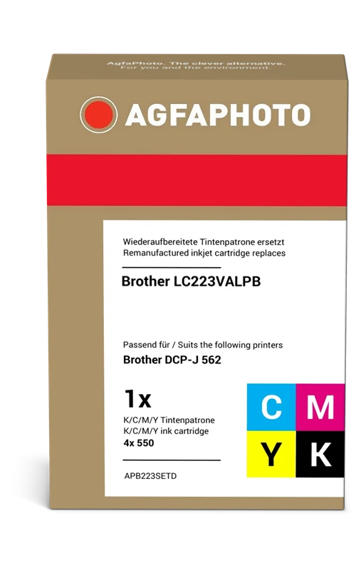 Agfa Photo Multipack kompatibel mit Brother LC-223 Multipack Schwarz/Cyan/Magenta/Gelb