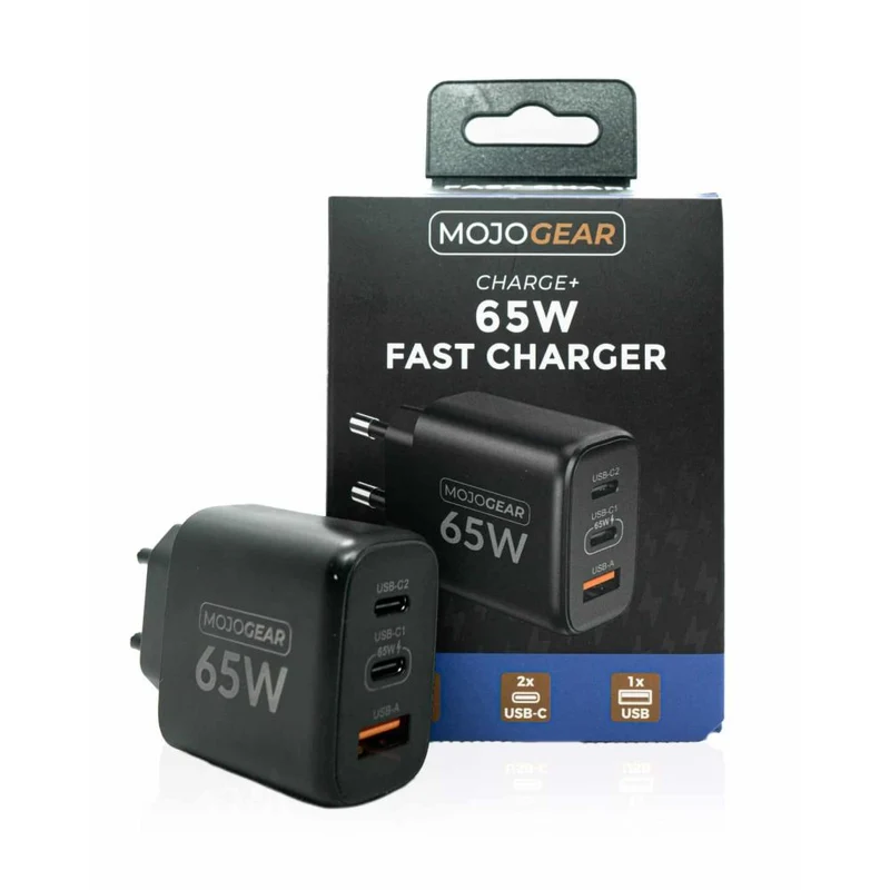 MOJOGEAR USB-Ladegerät 65W 2x USB-C / 1x USB-Anschluss