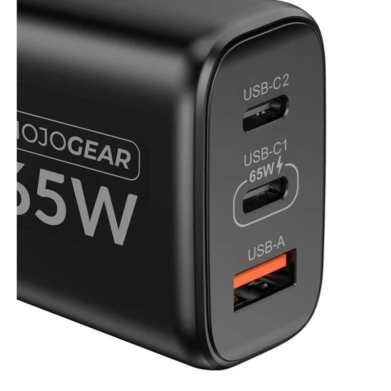 MOJOGEAR USB-Ladegerät 65W 2x USB-C / 1x USB-Anschluss