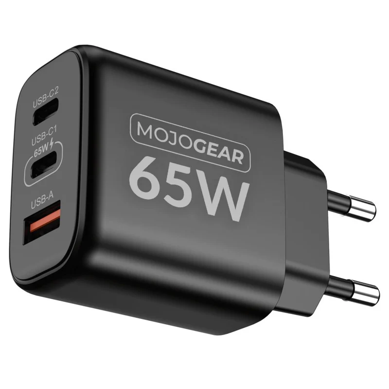 MOJOGEAR USB-Ladegerät 65W 2x USB-C / 1x USB-Anschluss