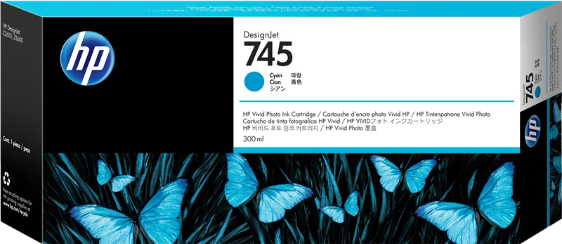 HP 745 XL Cyan Druckerpatrone F9K03A