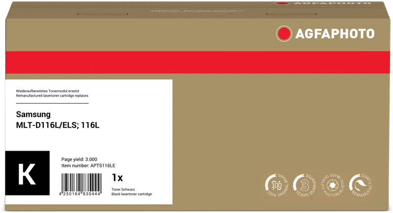 Agfa Photo XL Toner kompatibel mit Samsung MLT-D116L Schwarz