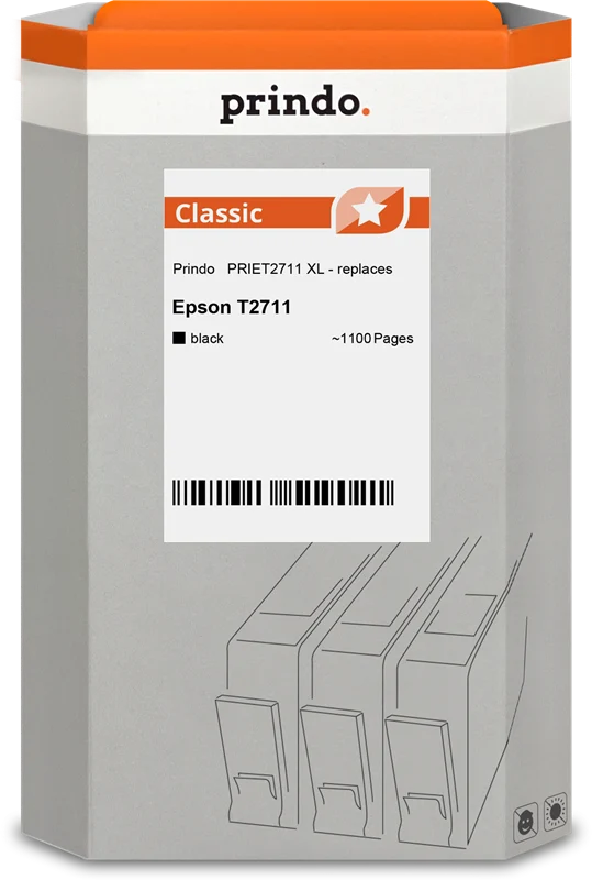 Prindo Classic XL Druckerpatrone kompatibel mit Epson 27 XL Schwarz