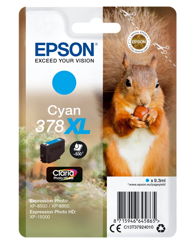 Epson 378XL Cyan Druckerpatrone C13T37924010