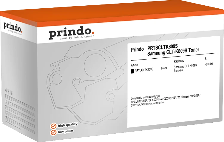 Prindo Classic Toner kompatibel mit Samsung CLT-K809S Schwarz