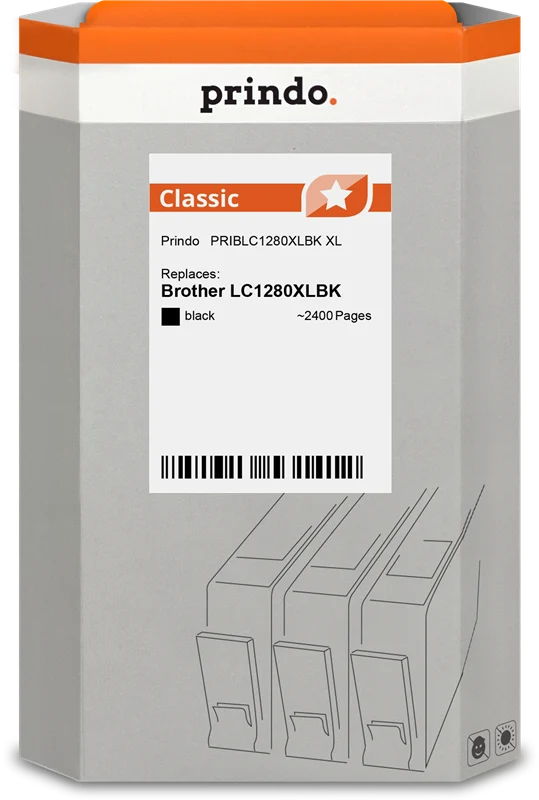 Prindo Classic XL Druckerpatrone kompatibel mit Brother LC1280XLBK Schwarz
