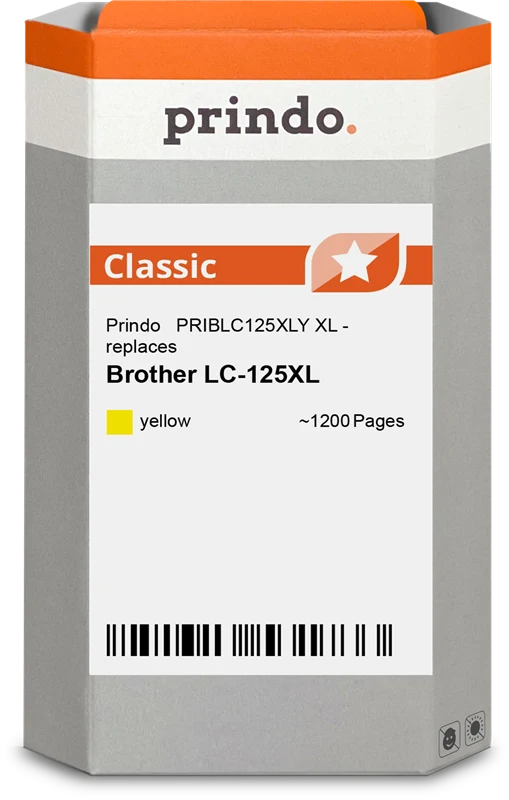 Prindo Classic XL Druckerpatrone kompatibel mit Brother LC125XLY Gelb