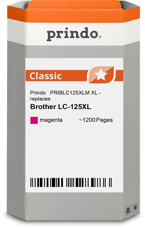 Prindo Classic XL Druckerpatrone kompatibel mit Brother LC125XLM Magenta