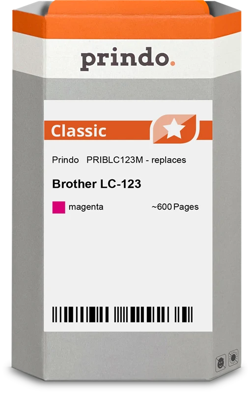 Prindo Classic Druckerpatrone kompatibel mit Brother LC123M Magenta