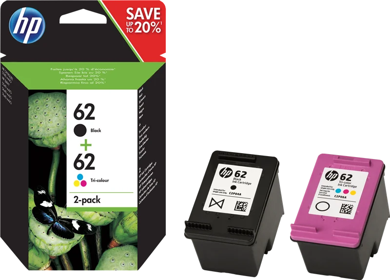 HP 62 Multipack Schwarz/mehrere Farben