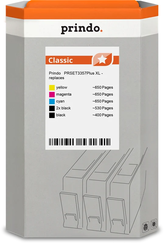 Prindo Classic XL Multipack kompatibel mit Epson 33 XL Schwarz/Cyan/Magenta/Gelb