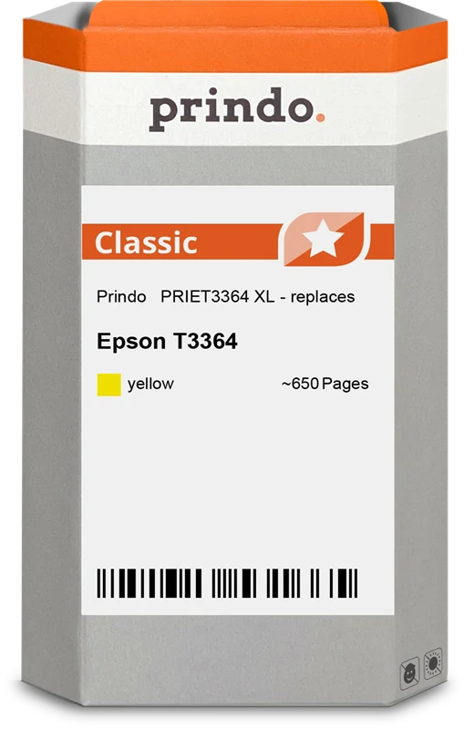 Prindo Classic XL Druckerpatrone kompatibel mit Epson 33 XL Gelb