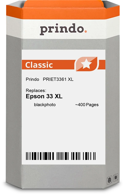 Prindo Classic XL Druckerpatrone kompatibel mit Epson 33 XL Photo Black