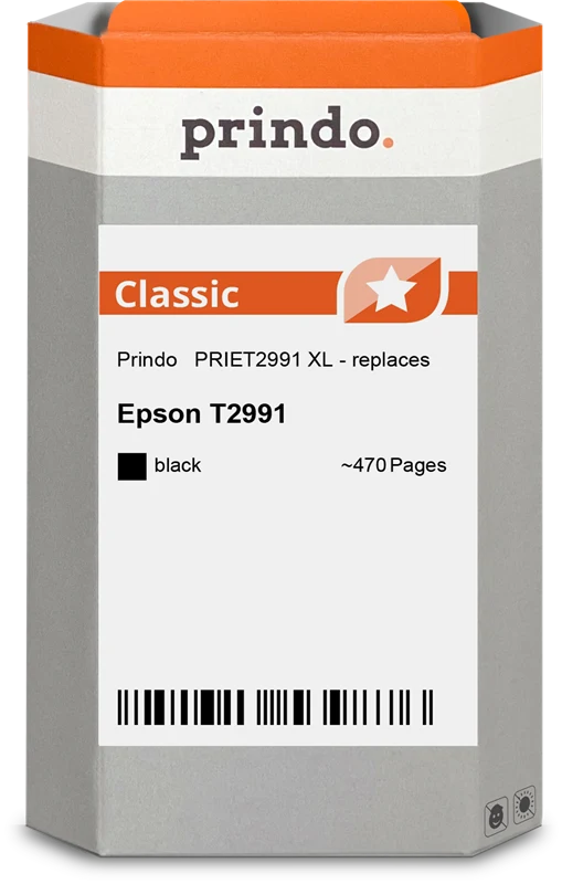 Prindo Classic XL Druckerpatrone kompatibel mit Epson 29 XL Schwarz