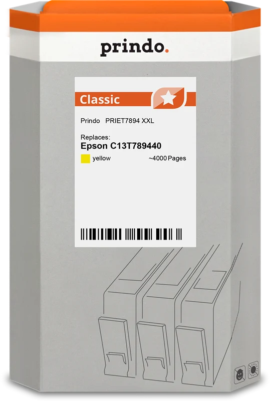 Prindo Classic XXL Druckerpatrone kompatibel mit Epson T7894 XXL Gelb