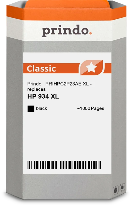 Prindo Classic XL Druckerpatrone kompatibel mit HP 934 XL Schwarz