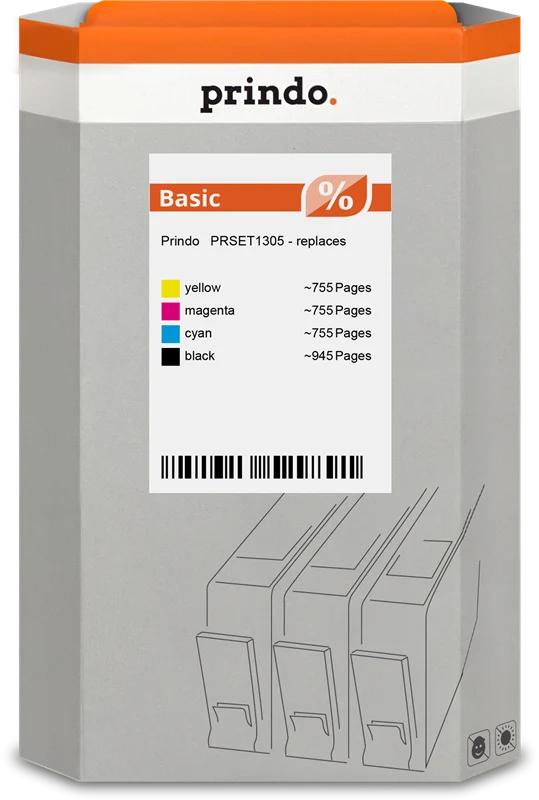 Prindo Basic Multipack kompatibel mit Epson T1305 Schwarz/Cyan/Magenta/Gelb