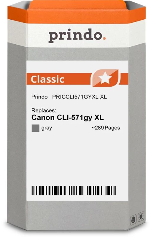 Prindo Classic XL Druckerpatrone kompatibel mit Canon CLI-571gy XL Grau