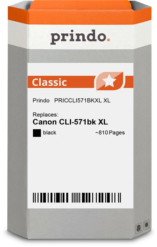 Prindo Classic XL Druckerpatrone kompatibel mit Canon CLI-571bk XL Schwarz