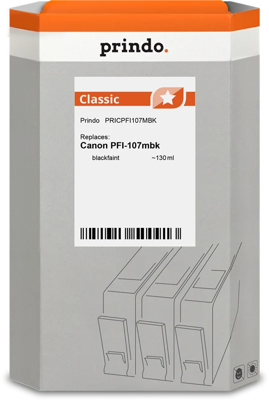 Prindo Classic Druckerpatrone kompatibel mit Canon PFI-107mbk Schwarz Matt