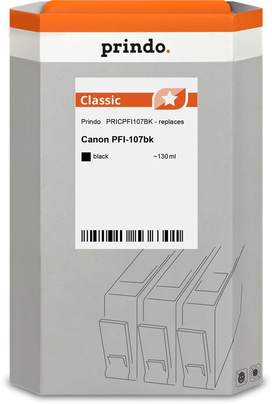 Prindo Classic Druckerpatrone kompatibel mit Canon PFI-107bk Schwarz
