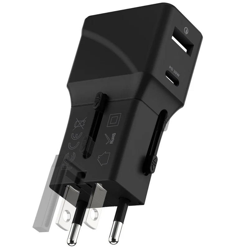 Rolling Square Pocket Reiseadapter schwarz