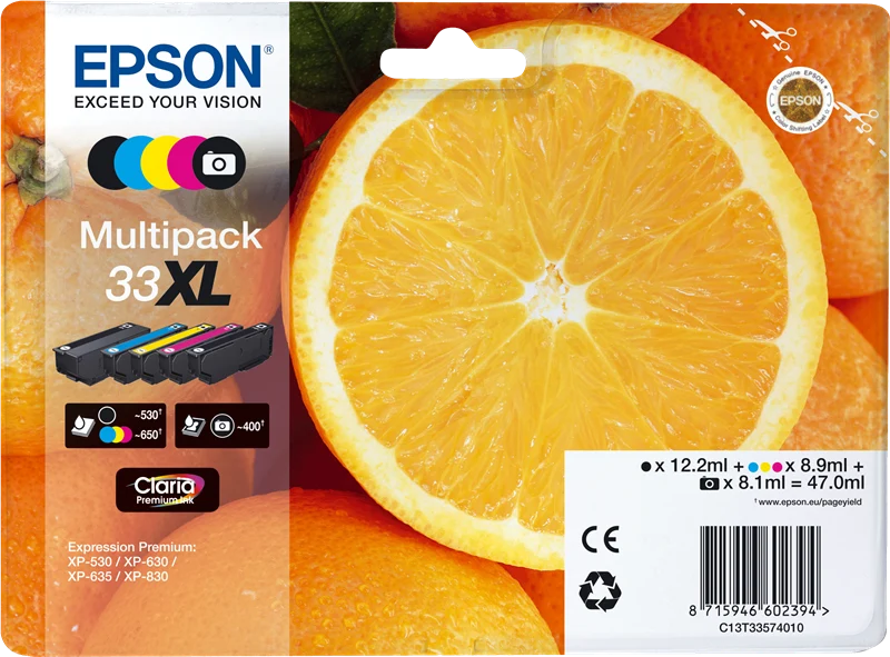 Epson 33XL Multipack Schwarz/Cyan/Magenta/Gelb/Photo Black