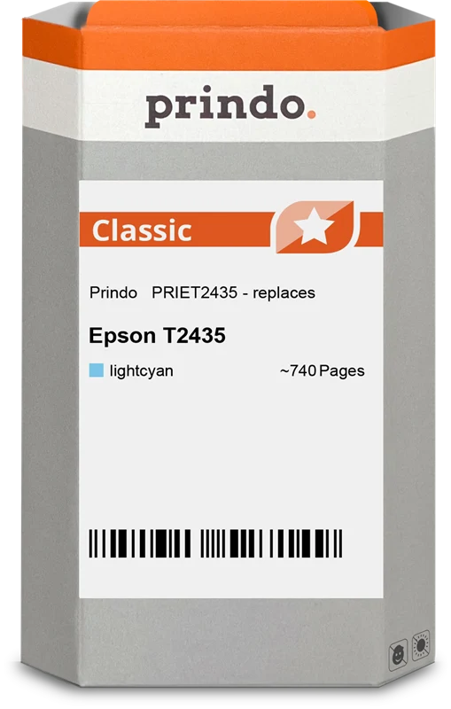 Prindo Classic XL Druckerpatrone kompatibel mit Epson 24 XL Light Cyan
