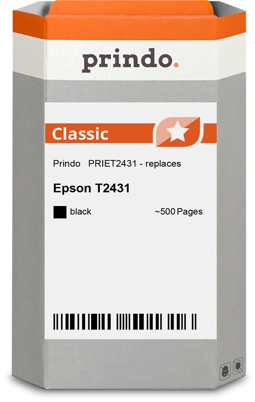 Prindo Classic XL Druckerpatrone kompatibel mit Epson 24 XL Schwarz