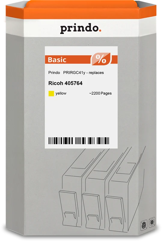 Prindo Basic Gel Patrone kompatibel mit Ricoh 405764 Gelb