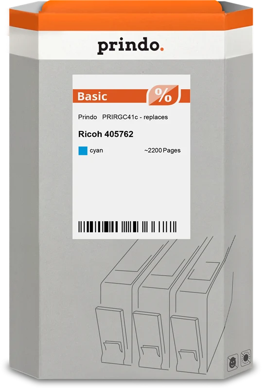 Prindo Basic Gel Patrone kompatibel mit Ricoh 405762 Cyan