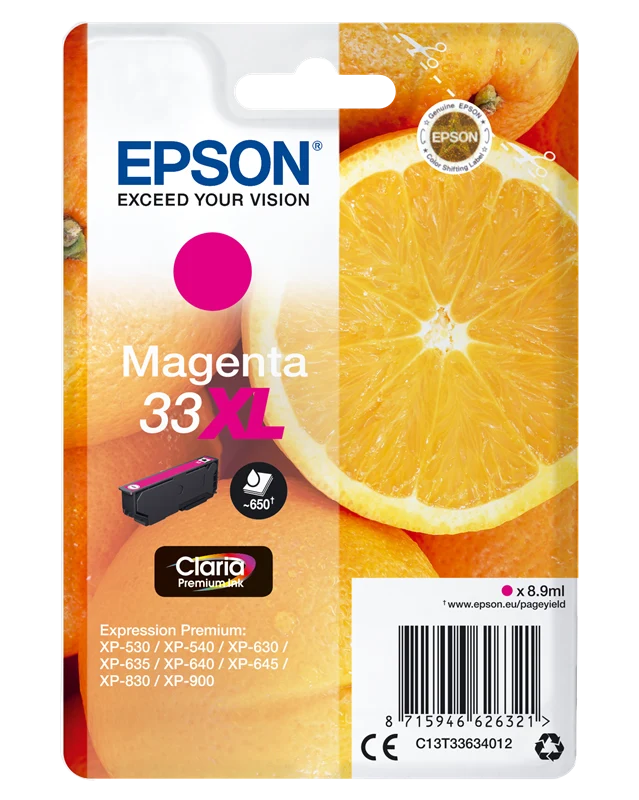 Epson 33 XL Magenta Druckerpatrone C13T33634012