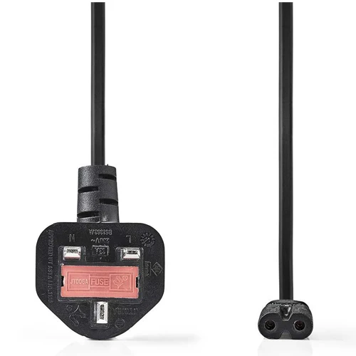 Nedis Typ G / IEC-320-C7 UK Stromkabel ungeerdet 2,0 m schwarz