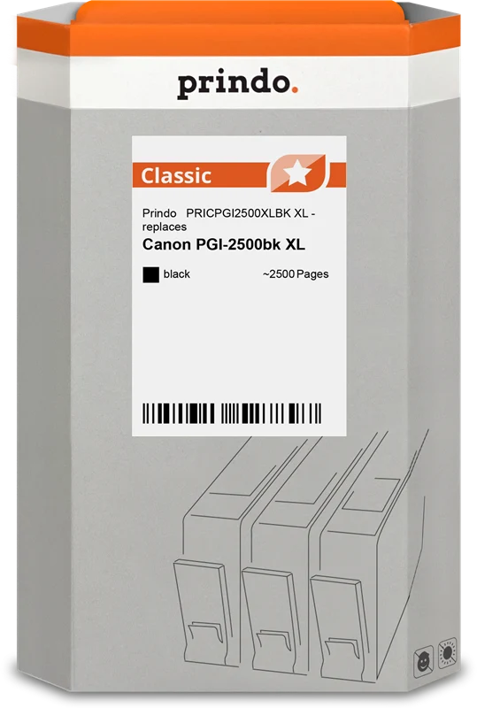 Prindo Classic XL Druckerpatrone kompatibel mit Canon PGI-2500bk XL Schwarz