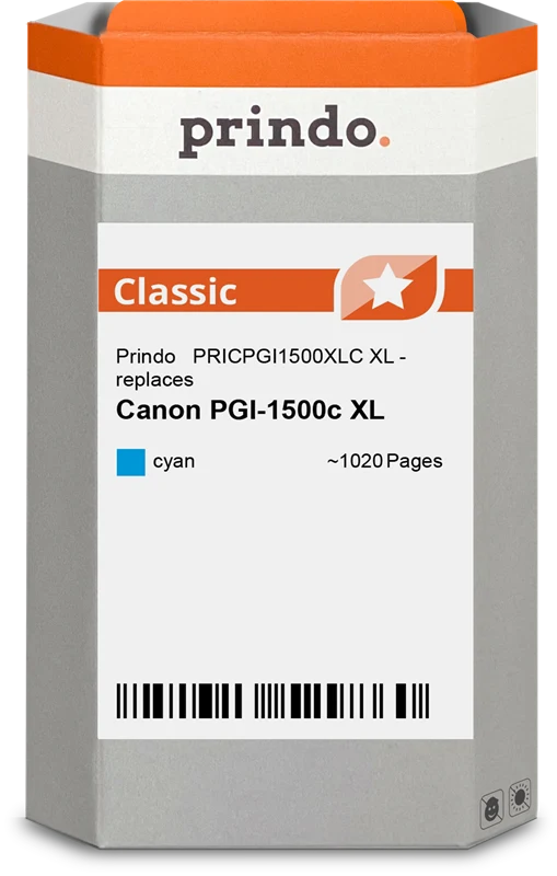 Prindo Classic XL Druckerpatrone kompatibel mit Canon PGI-1500c XL Cyan