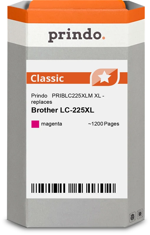 Prindo Classic XL Druckerpatrone kompatibel mit Brother LC225XLM Magenta