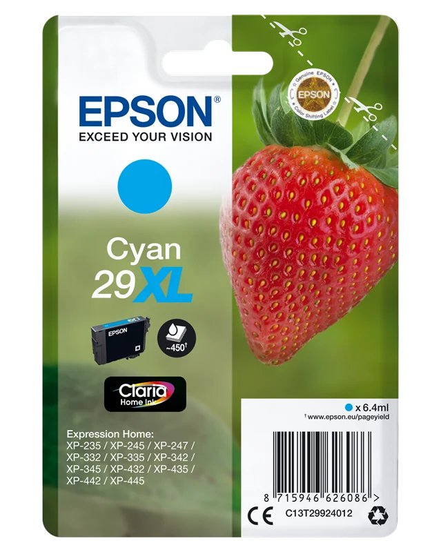 Epson 29 XL Cyan Druckerpatrone C13T29924012